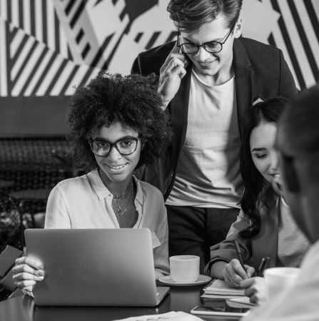miami website design company - blue mountain web team black and white image