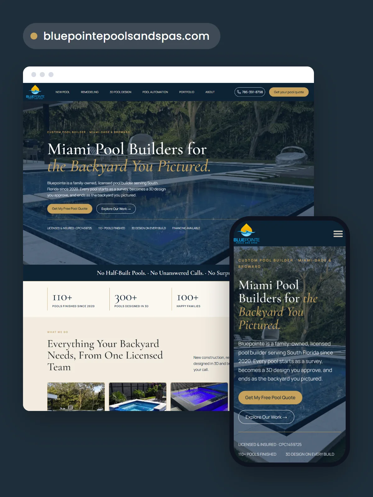 bluepointe pools and spas featured | Blue Mountain Web