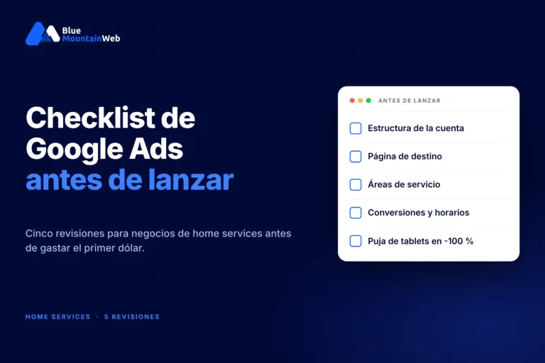 checklist google ads antes de lanzar thumbnail | Blue Mountain Web