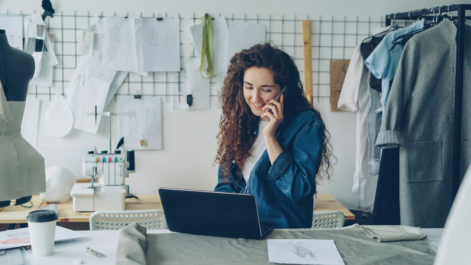 Business owner working on her new website